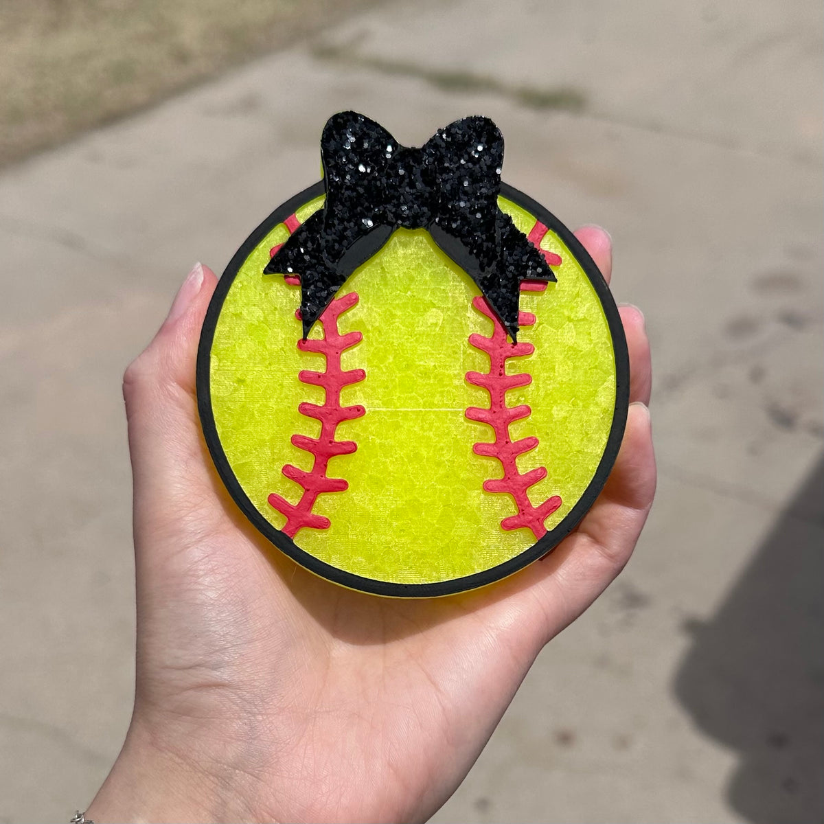 Softball with Bow Freshie