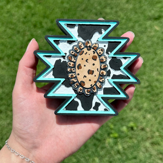 Aztec cow Print Freshie